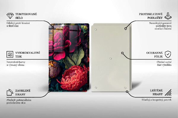 Osłona ściany przy kuchence gazowej Piękne kwiaty