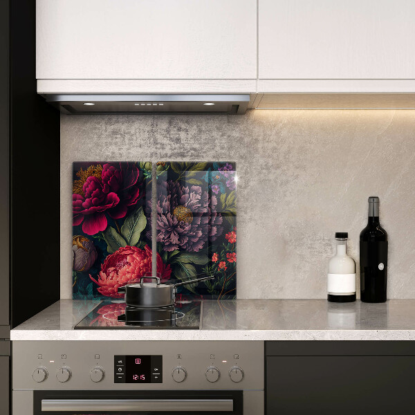 Osłona ściany przy kuchence gazowej Piękne kwiaty