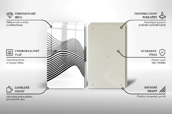 Osłona ściany przy kuchence gazowej Linearna abstrakcja