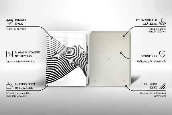 Osłona ściany przy kuchence gazowej Linearna abstrakcja