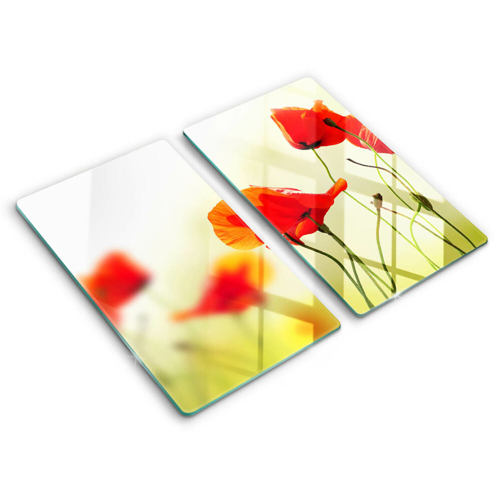 Płyta ochronna na kuchenkę Czerwone kwiaty maki