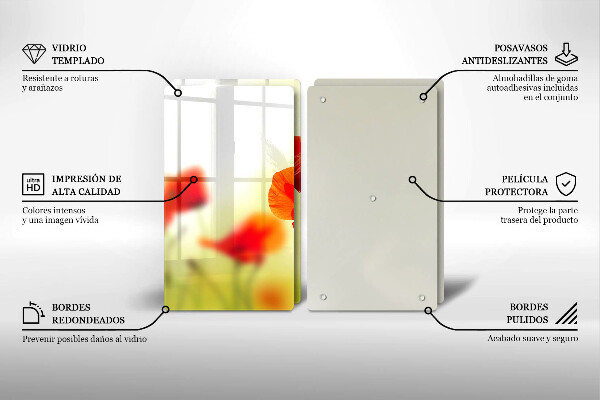 Płyta ochronna na kuchenkę Czerwone kwiaty maki