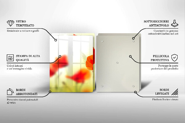 Płyta ochronna na kuchenkę Czerwone kwiaty maki