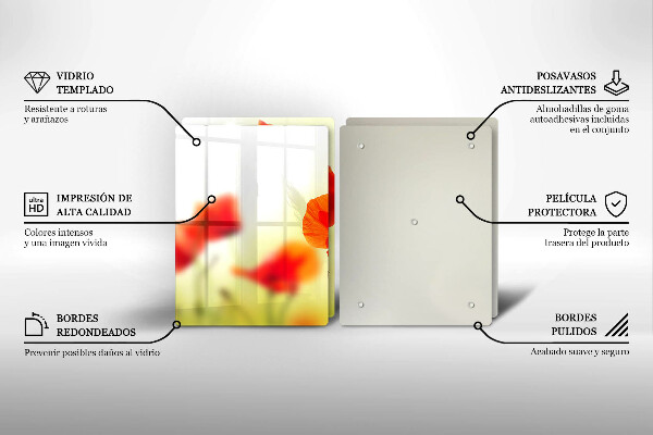 Płyta ochronna na kuchenkę Czerwone kwiaty maki