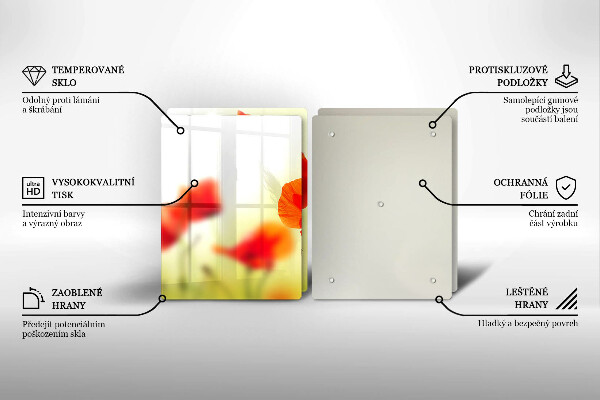 Płyta ochronna na kuchenkę Czerwone kwiaty maki