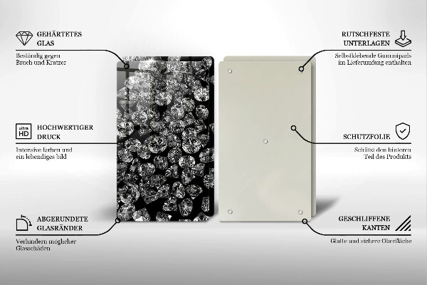 Osłona ściany przy kuchence gazowej Brylanty diamenty