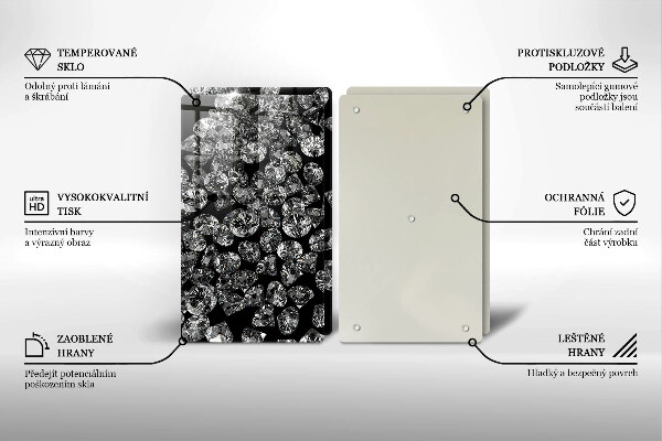 Osłona ściany przy kuchence gazowej Brylanty diamenty