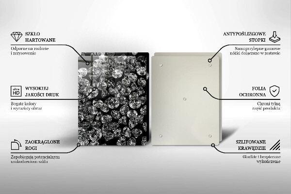 Osłona ściany przy kuchence gazowej Brylanty diamenty