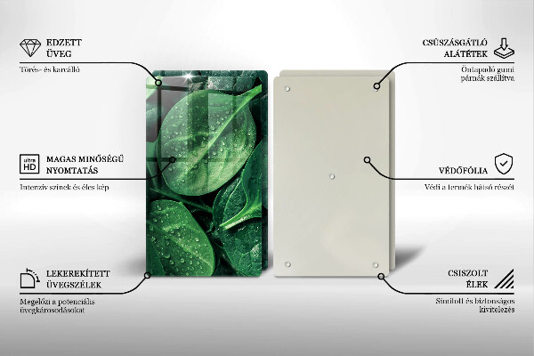 Osłona ściany przy kuchence gazowej Liście bazylii