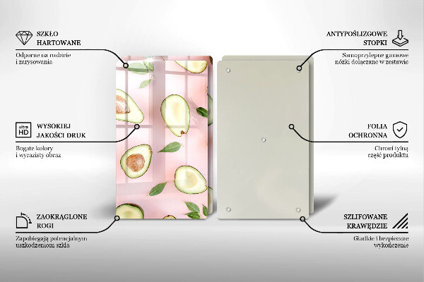 Osłona ściany przy kuchence gazowej Wzór awokado