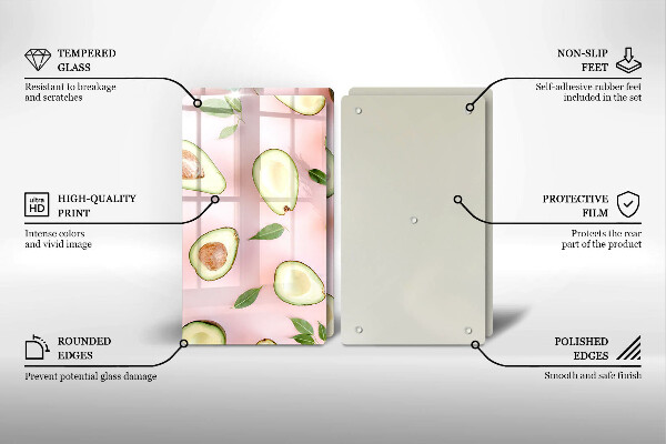 Osłona ściany przy kuchence gazowej Wzór awokado