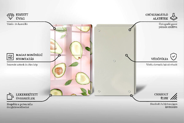 Osłona ściany przy kuchence gazowej Wzór awokado