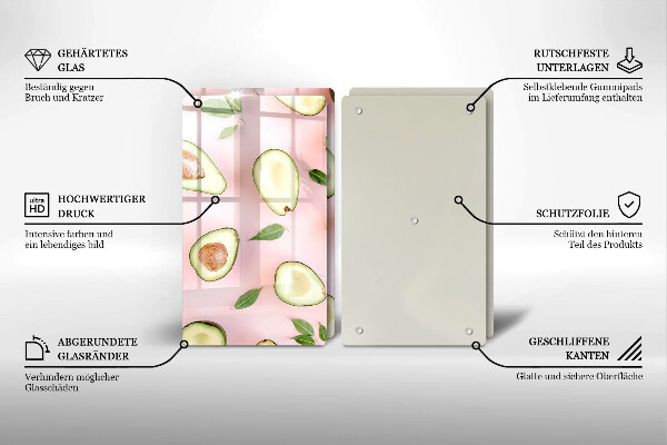 Osłona ściany przy kuchence gazowej Wzór awokado