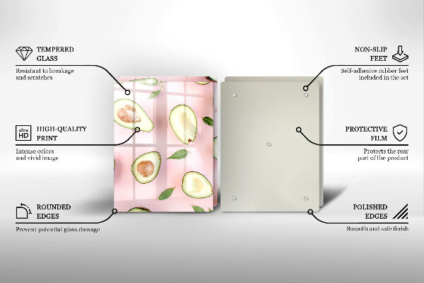 Osłona ściany przy kuchence gazowej Wzór awokado