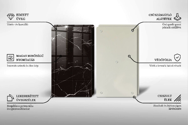 Osłona ściany przy kuchence gazowej Marmurowe kafelki