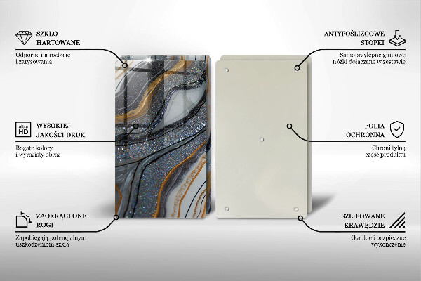 Ochrona na ścianę w kuchni skała ze złotem