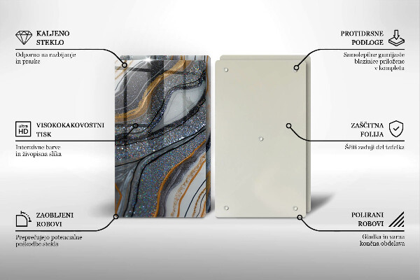 Ochrona na ścianę w kuchni skała ze złotem