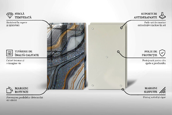 Ochrona na ścianę w kuchni skała ze złotem