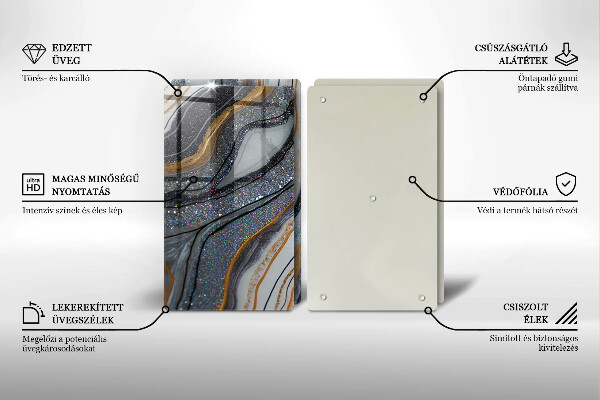 Ochrona na ścianę w kuchni skała ze złotem