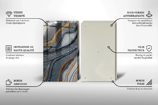 Ochrona na ścianę w kuchni skała ze złotem