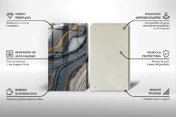 Ochrona na ścianę w kuchni skała ze złotem