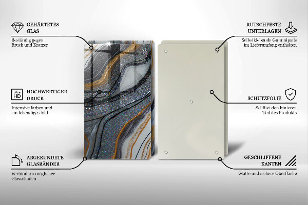 Ochrona na ścianę w kuchni skała ze złotem