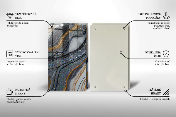 Ochrona na ścianę w kuchni skała ze złotem