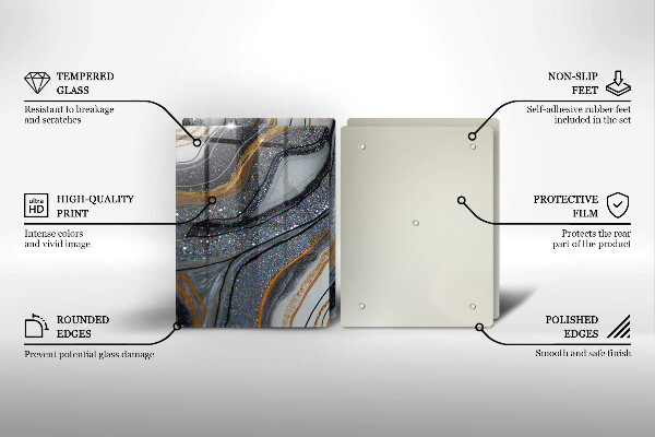 Ochrona na ścianę w kuchni skała ze złotem