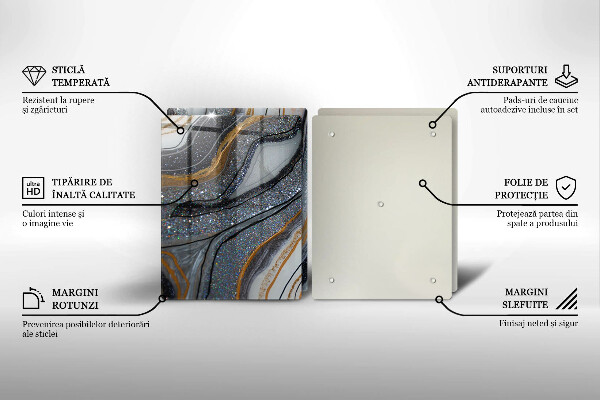 Ochrona na ścianę w kuchni skała ze złotem