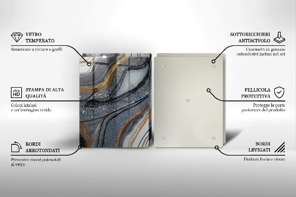 Ochrona na ścianę w kuchni skała ze złotem