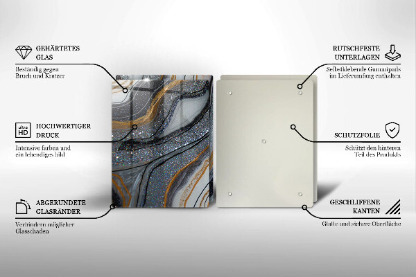 Ochrona na ścianę w kuchni skała ze złotem