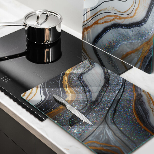 Ochrona na ścianę w kuchni skała ze złotem