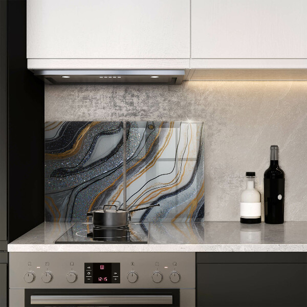 Ochrona na ścianę w kuchni skała ze złotem