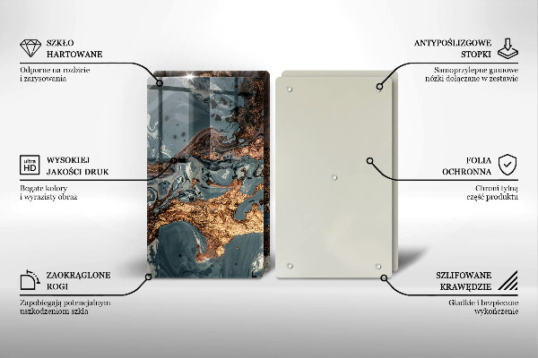 Osłona ściany przy kuchence gazowej Złota struktura skały