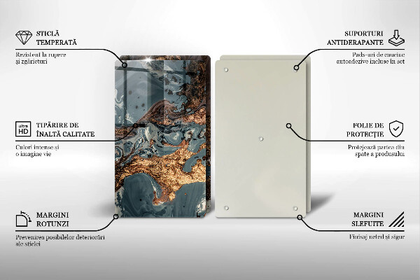 Osłona ściany przy kuchence gazowej Złota struktura skały