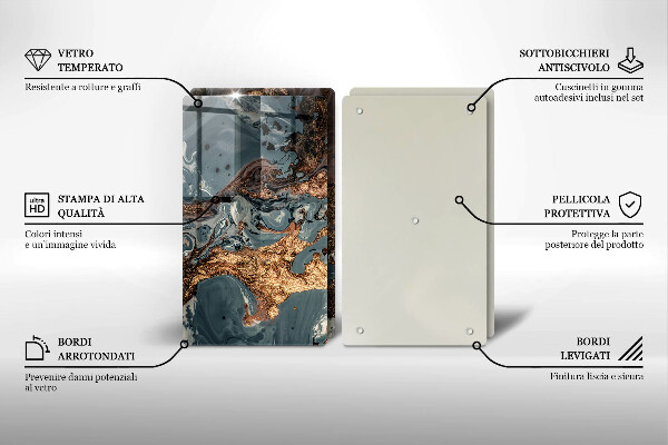 Osłona ściany przy kuchence gazowej Złota struktura skały