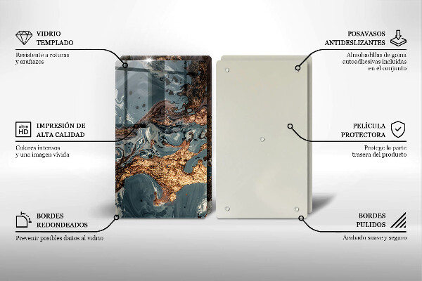 Osłona ściany przy kuchence gazowej Złota struktura skały