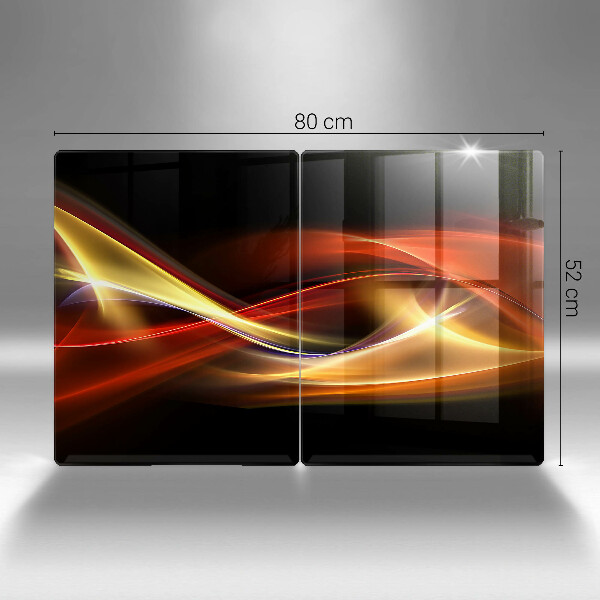 Osłona ściany przy kuchence gazowej Abstrakcja dym i światło