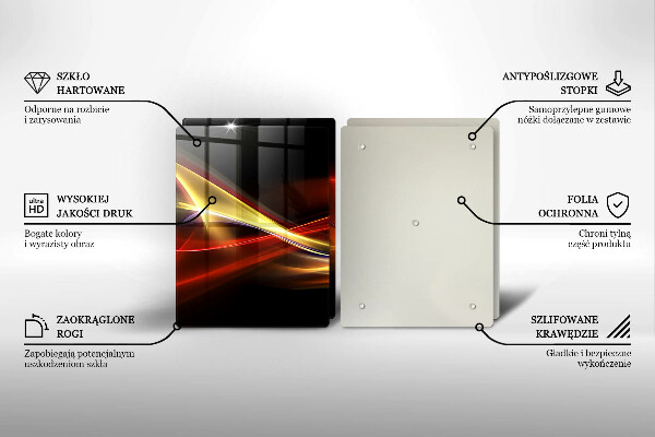 Osłona ściany przy kuchence gazowej Abstrakcja dym i światło