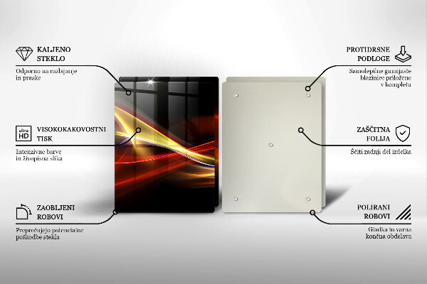 Osłona ściany przy kuchence gazowej Abstrakcja dym i światło