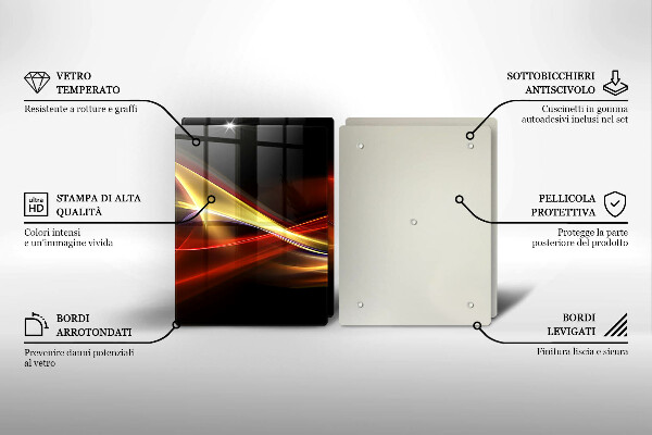 Osłona ściany przy kuchence gazowej Abstrakcja dym i światło