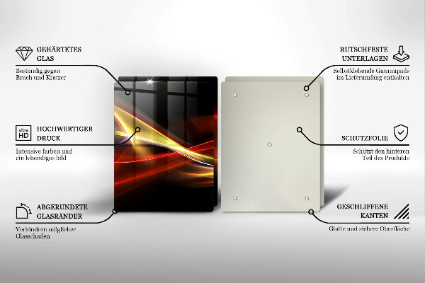 Osłona ściany przy kuchence gazowej Abstrakcja dym i światło