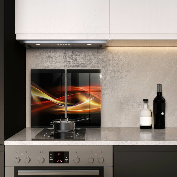 Osłona ściany przy kuchence gazowej Abstrakcja dym i światło