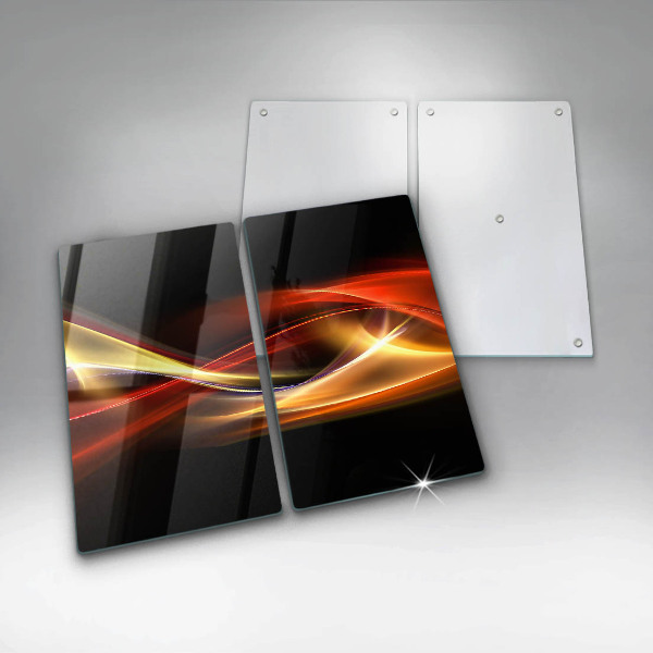 Osłona ściany przy kuchence gazowej Abstrakcja dym i światło