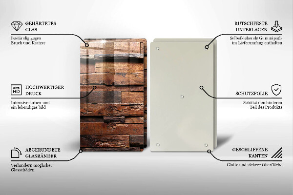 Osłona ściany przy kuchence gazowej Ozdobne deski drewno