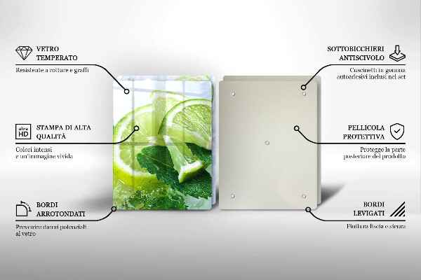 Osłona ściany przy kuchence gazowej Limonka mięta i lód