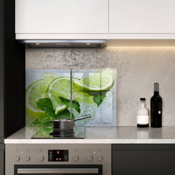 Osłona ściany przy kuchence gazowej Limonka mięta i lód