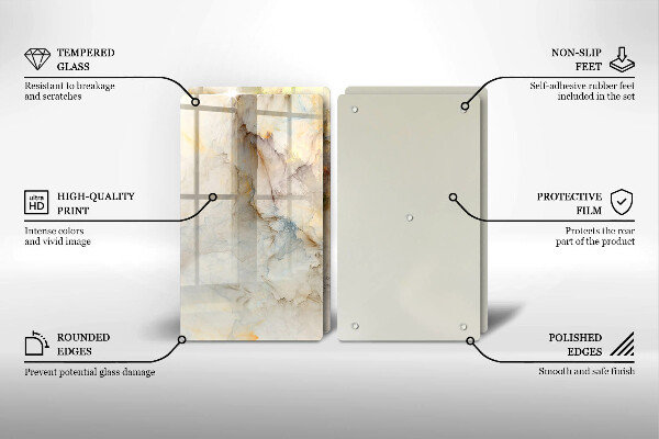 Osłona ściany przy kuchence gazowej Tekstura marmur ze złotem