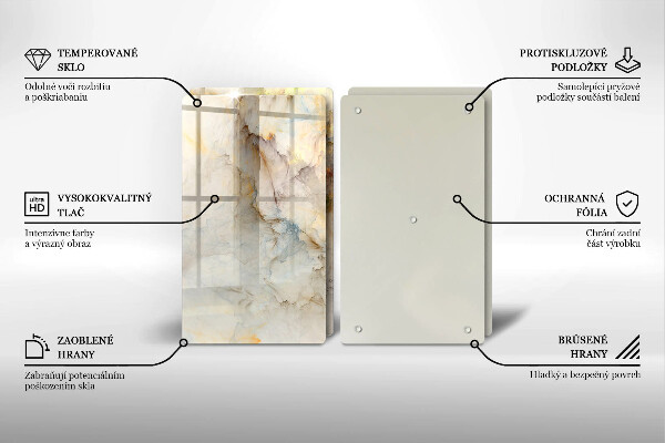 Osłona ściany przy kuchence gazowej Tekstura marmur ze złotem