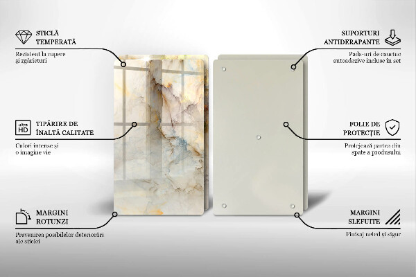 Osłona ściany przy kuchence gazowej Tekstura marmur ze złotem